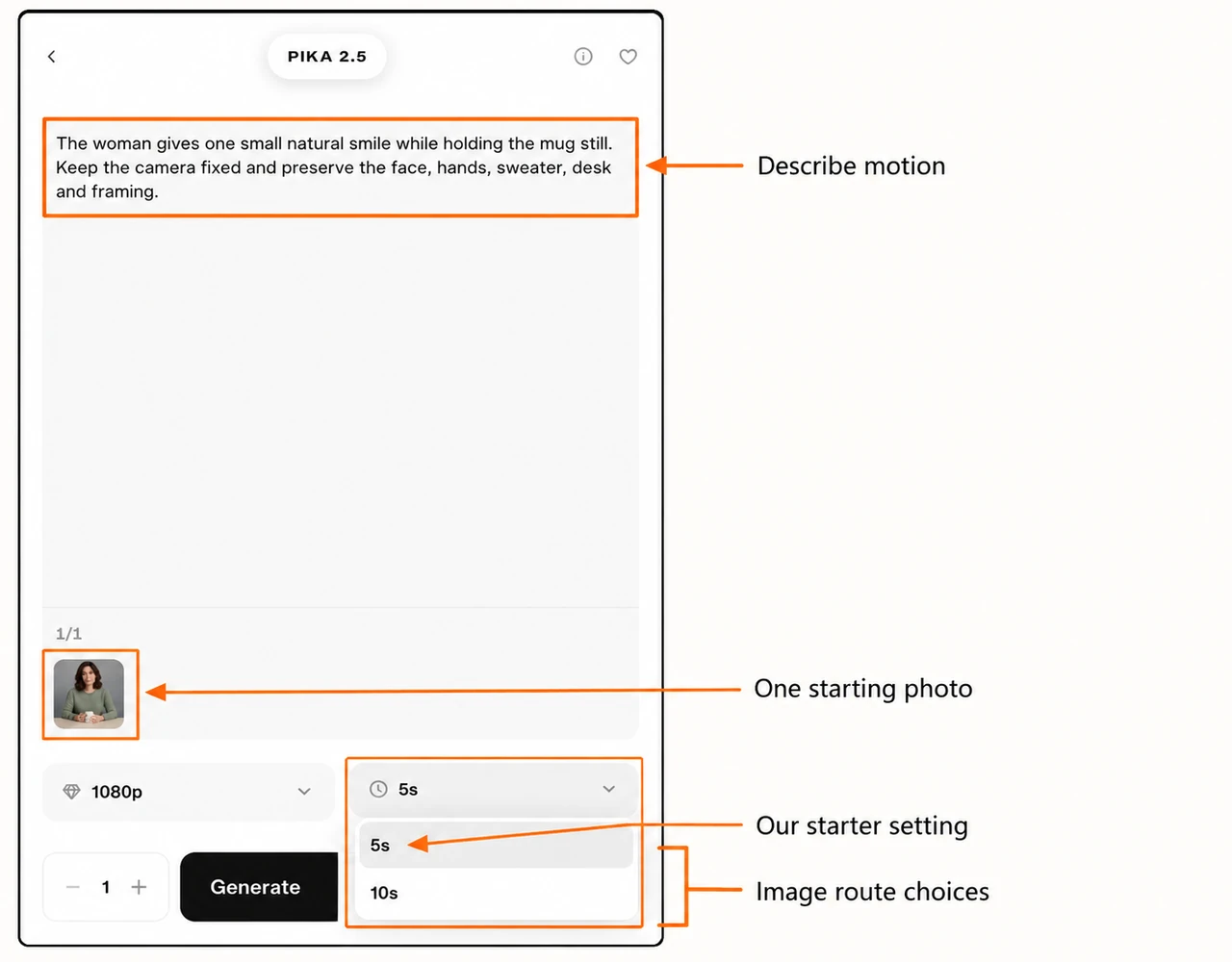 Annotated attached portrait and image-workflow duration options