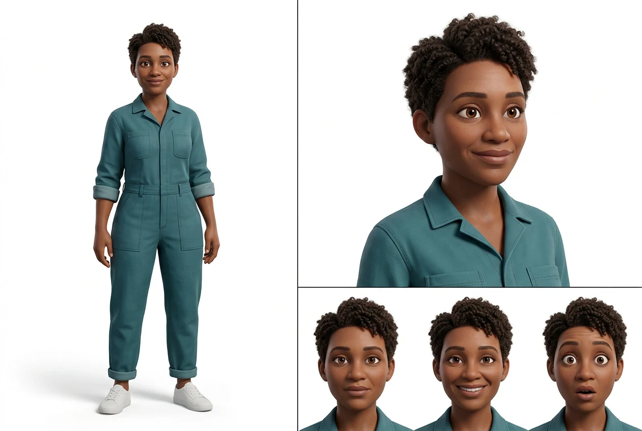 Actual 3D Animation sheet of Nia Maker