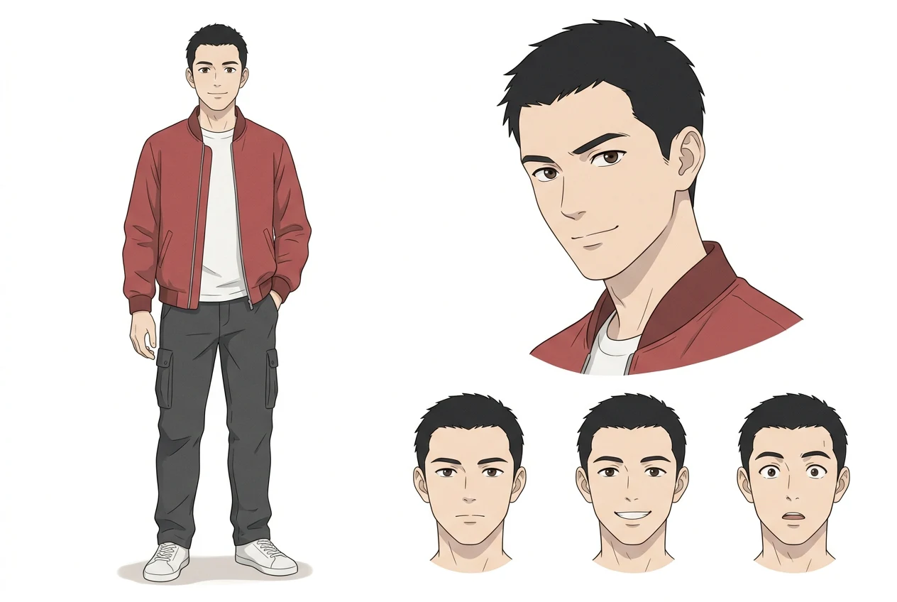Actual describe anime character sheet