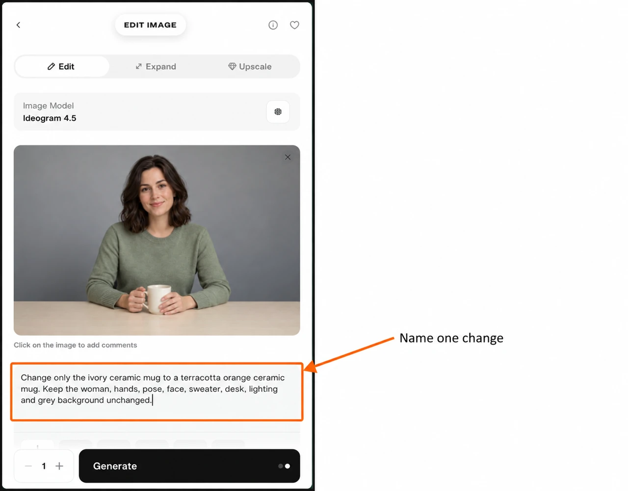 Annotated Pika edit instructions controls