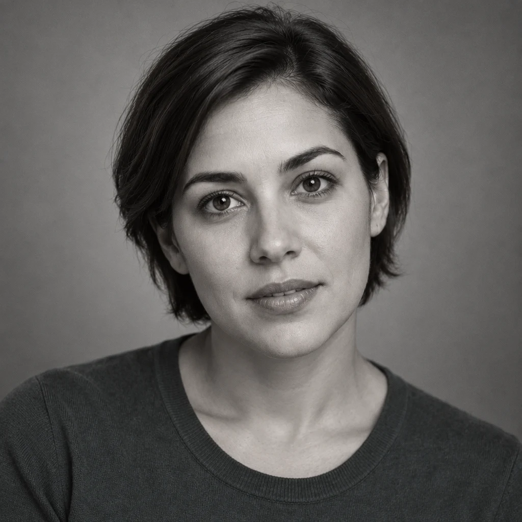 Black-and-white Silver Screen headshot