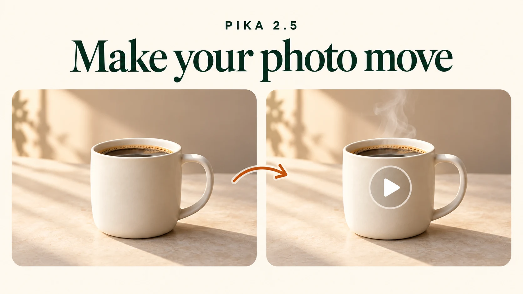 Make your photo move with the mug photo and a clip preview linked by an arrow
