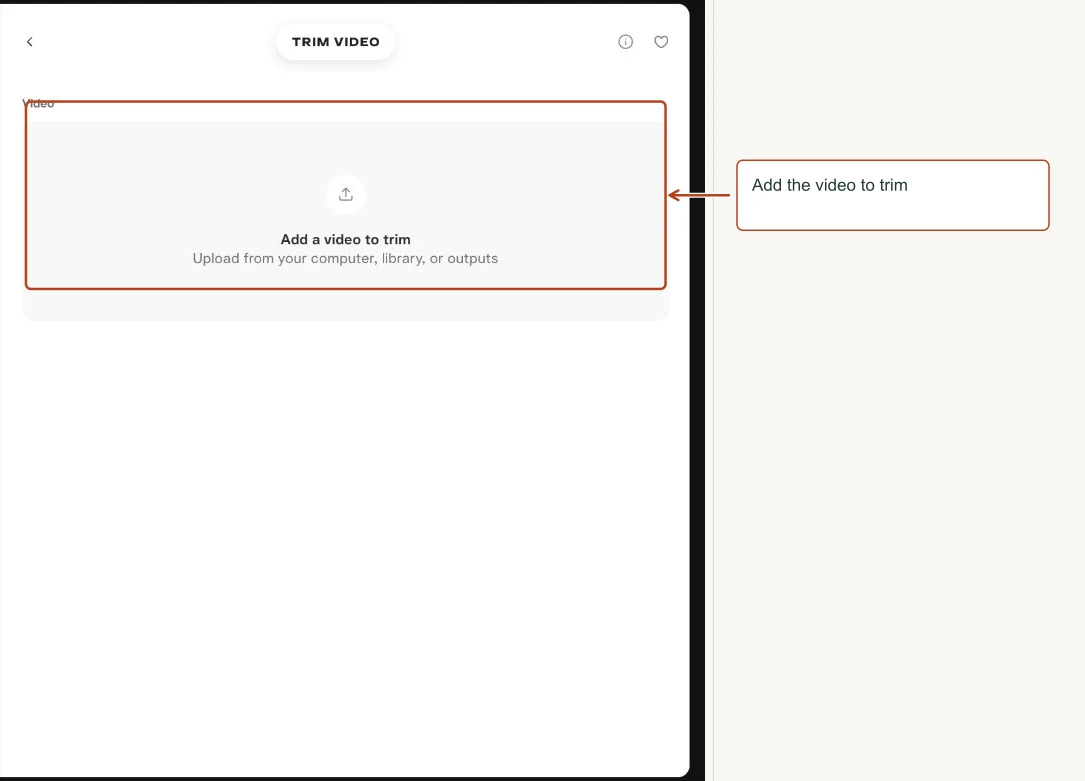 Arrows highlight: Add the video to trim.
