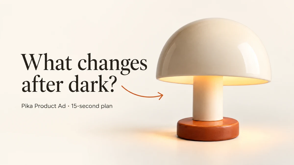 Ivory dome lamp with the hook What changes after dark and a 15-second ad plan label