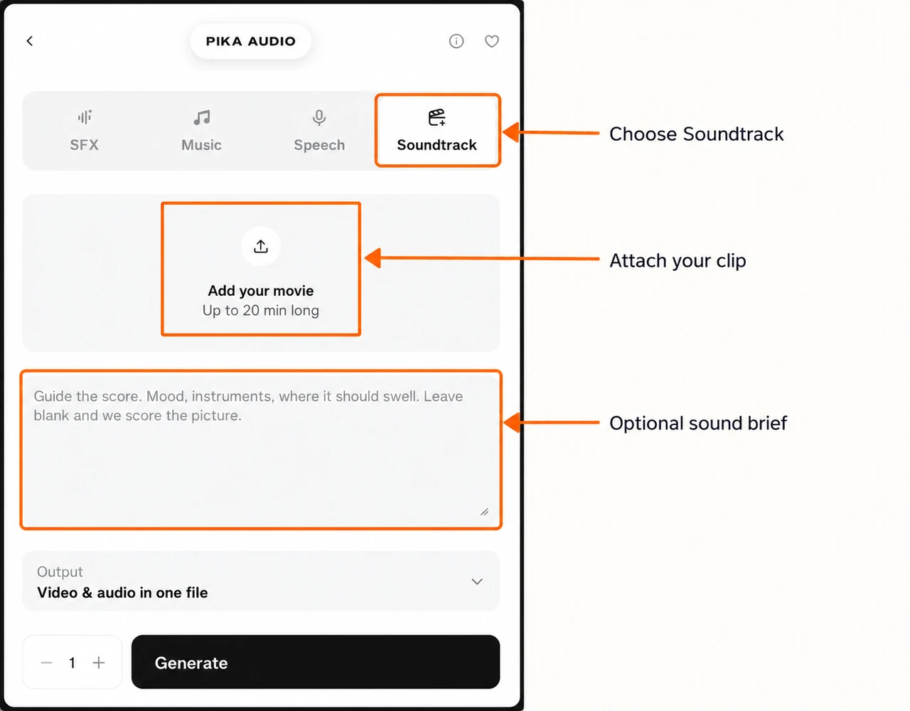 Annotated Soundtrack mode source upload and optional instruction